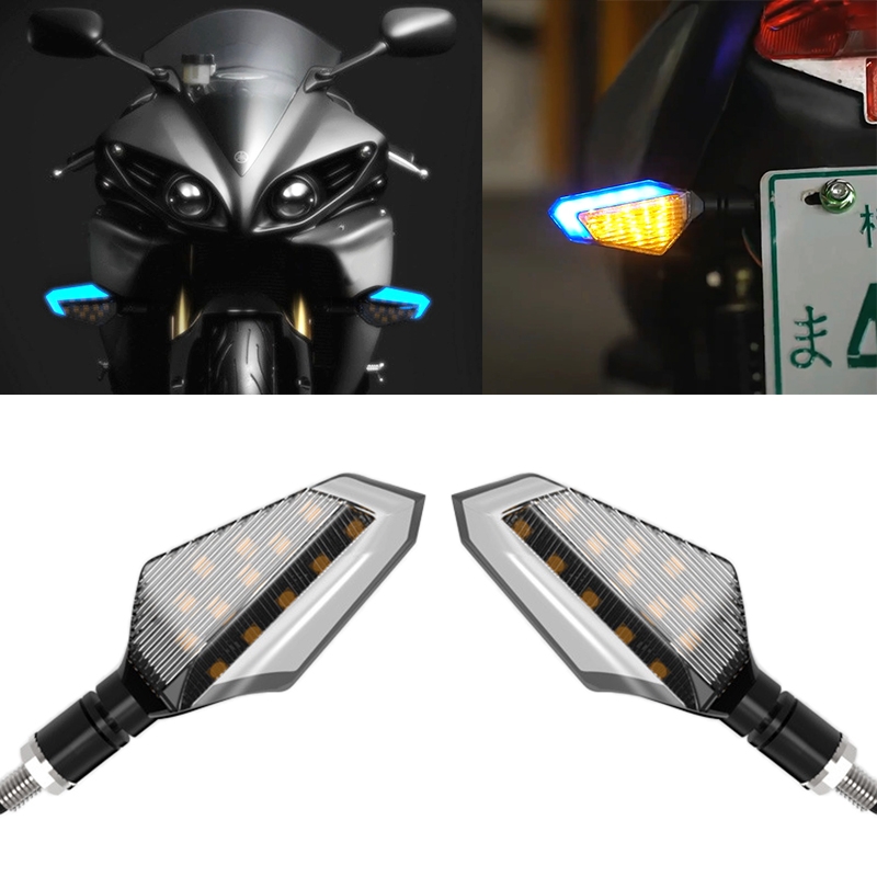 2 PCS DC 12V Motorcycle Daytime Turn Running Light (Blue Light) - Shopkiz.com