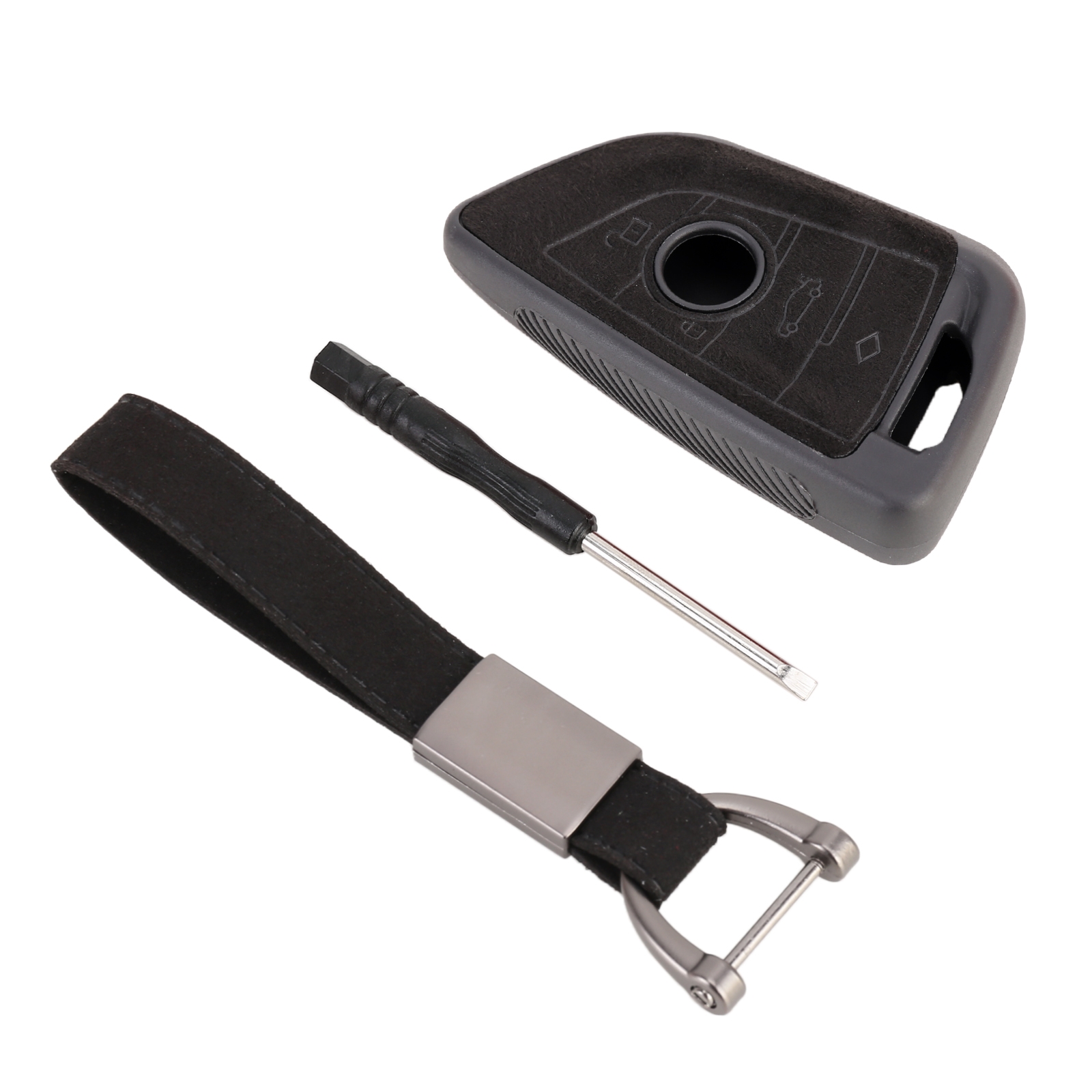 Car Flocking Plastic Knife-shaped Key Protective Cover Three Buttons for BMW (Black) - Shopkiz.com