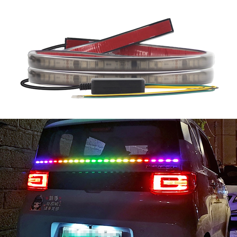 S10-100CM 100cm DC12V-24V Car Rear LED RGB Daytime Running Lights Strip Colorful Lamp - Shopkiz.com