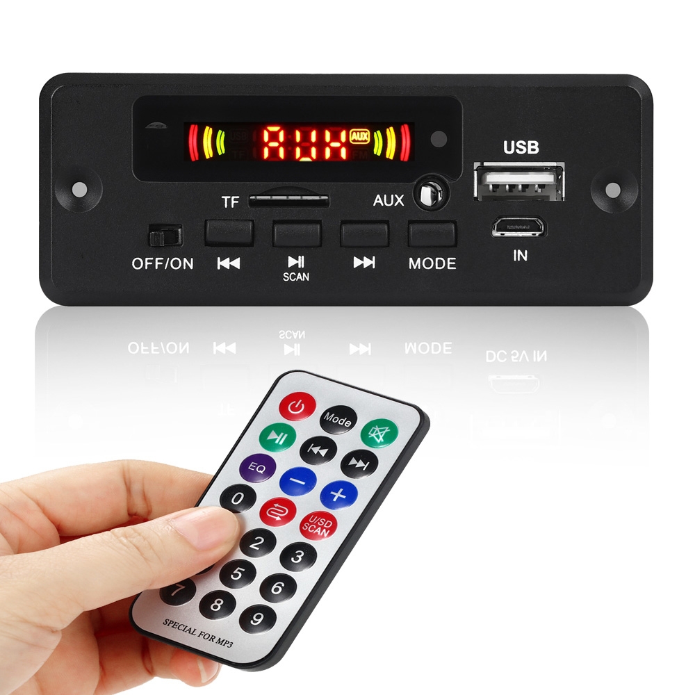 Car 12V Audio MP3 Player Decoder Board FM Radio TF Card USB AUX, with Bluetooth / Remote Control - Shopkiz.com