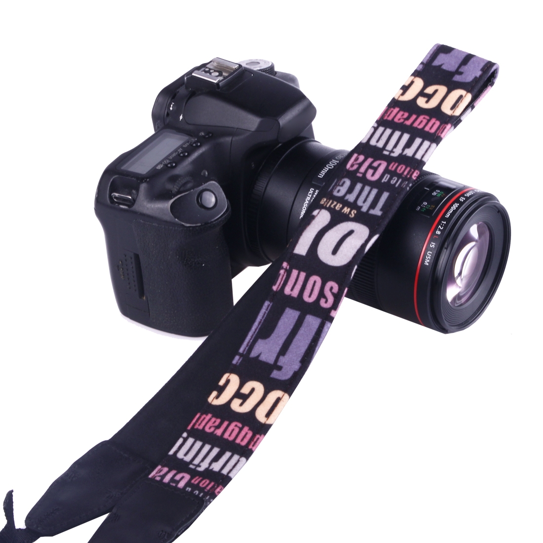 LYNCA LH-01 British Style Series Pink English Words Universal Genuine Leather Shoulder Neck Strap Camera Strap for Nikon / Canon / Sony / Panasonic /