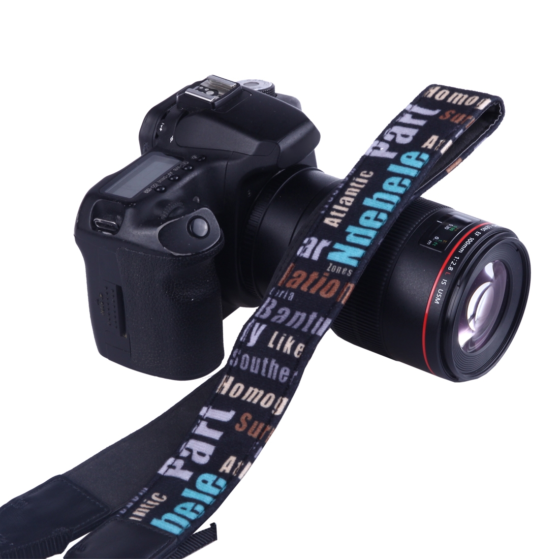 LYNCA LH-05 British Style Series Orange English Words Universal Genuine Leather Shoulder Neck Strap Camera Strap for Nikon / Canon / Sony / Panasonic