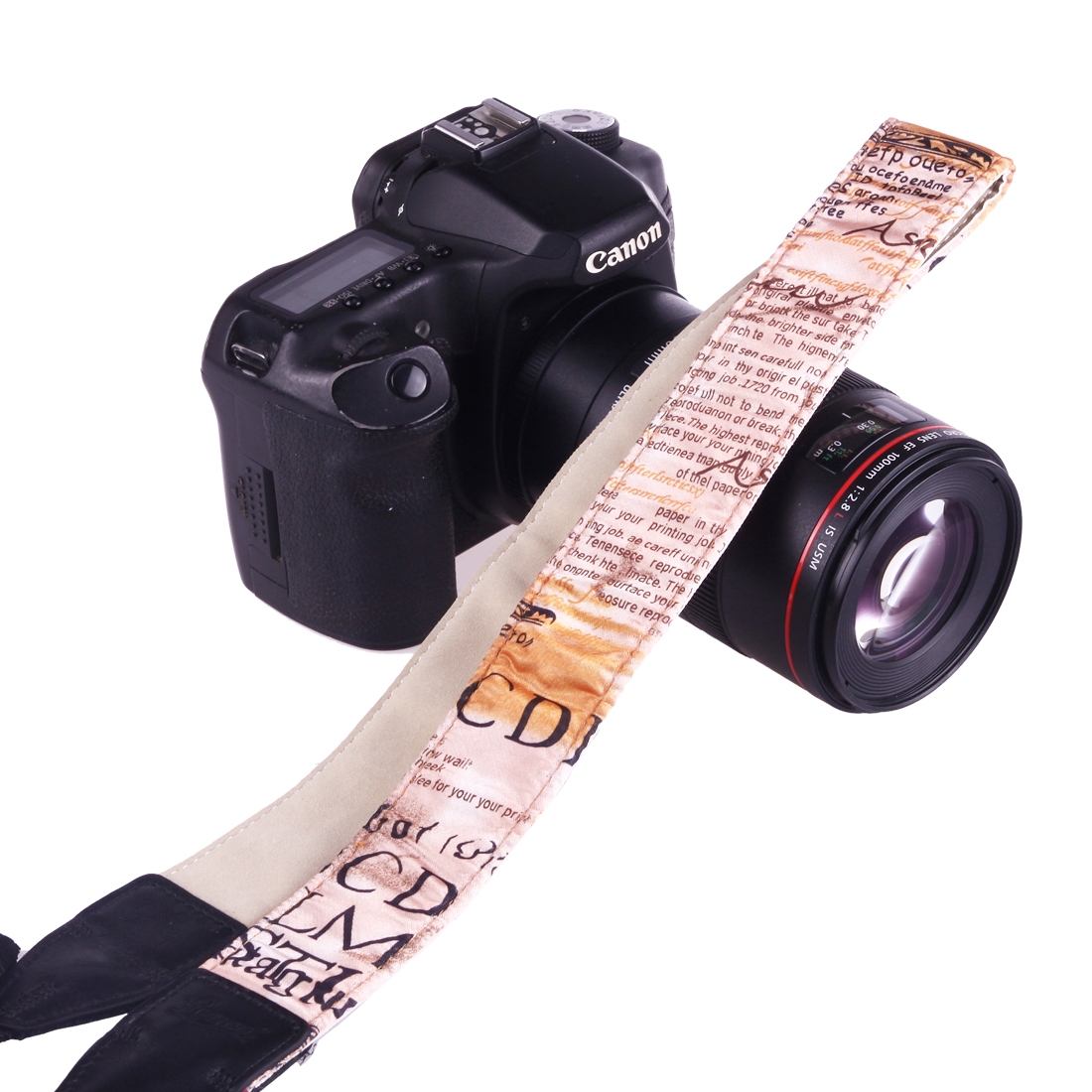 LYNCA LI-04 European and American Style Series Champagne Pattern Universal Genuine Leather Shoulder Neck Strap Camera Strap for Nikon / Canon / Sony