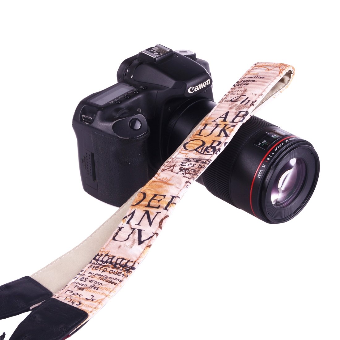 LYNCA LI-04 European and American Style Series Champagne Pattern Universal Genuine Leather Shoulder Neck Strap Camera Strap for Nikon / Canon / Sony
