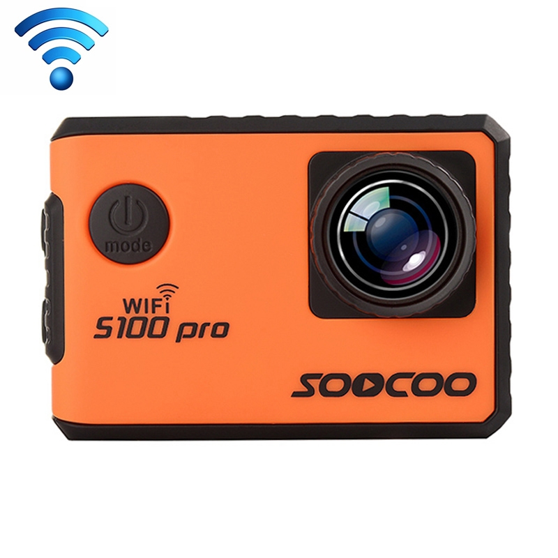 SOOCOO S100 Pro 4K WiFi Action Camera with Waterproof Housing Case, 2.0 inch Screen, 170 Degrees Wide Angle(Orange) - Shopkiz.com