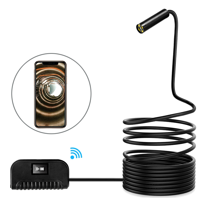 5.0MP Auto Focus Camera WiFi Endoscope Snake Tube Inspection Camera with 4 LEDs, IP68 Waterproof, Lens Diameter: 14.2mm, 3.5m Hard Cable - Shopkiz.com