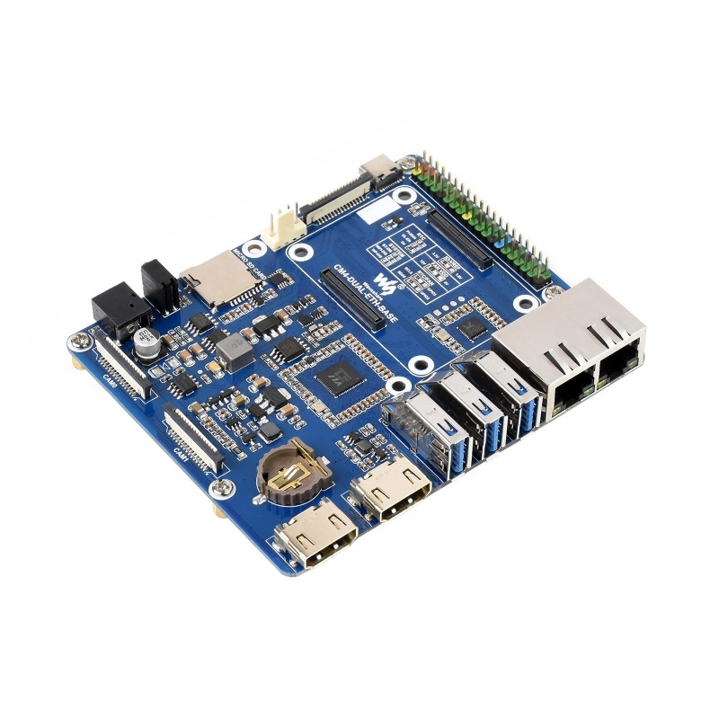 Waveshare Compute Module Dual Gigabit Ethernet Base Board for Raspberry Pi CM4 - Shopkiz.com