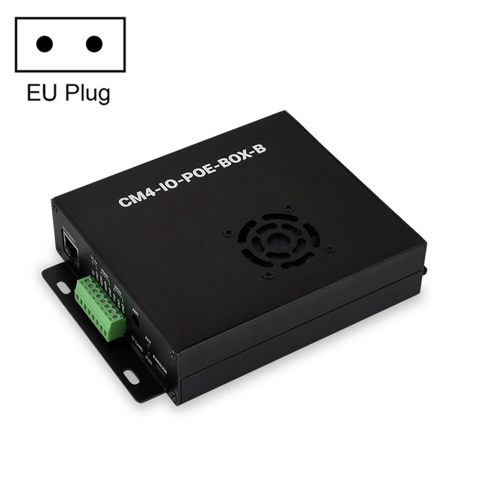 Waveshare PoE Mini-Computer Type B Base Box with Metal Case & Cooling Fan for Raspberry Pi CM4(EU Plug) - Shopkiz.com