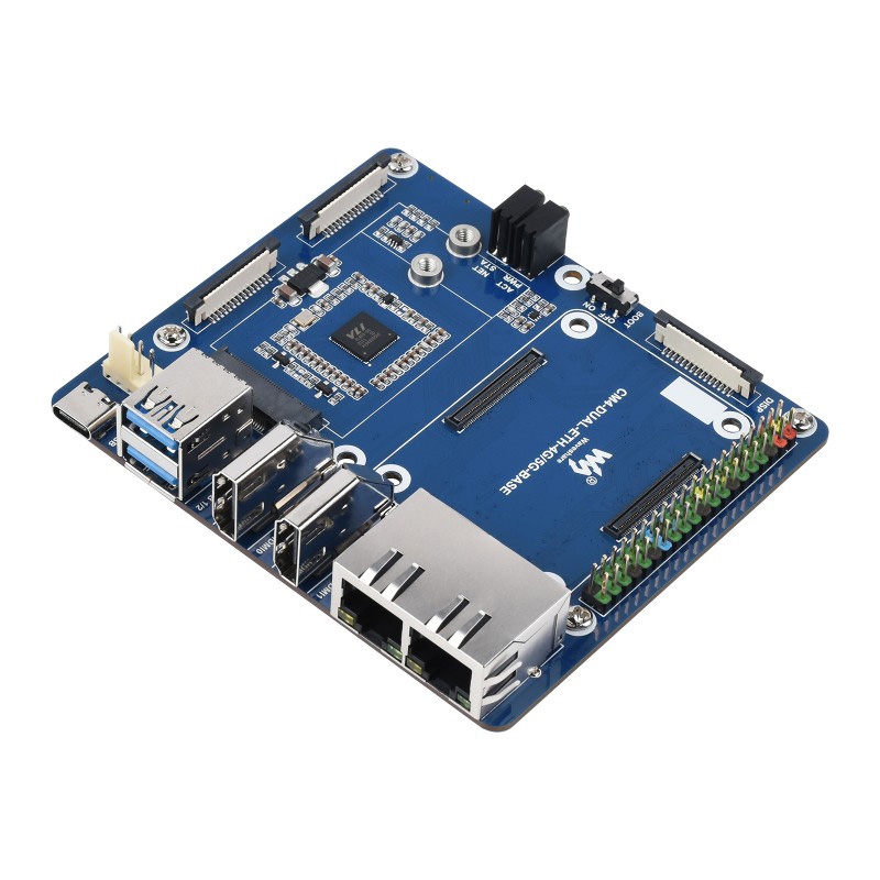 Waveshare Dual Gigabit Ethernet 5G / 4G Base Board for Raspberry Pi CM4 - Shopkiz.com