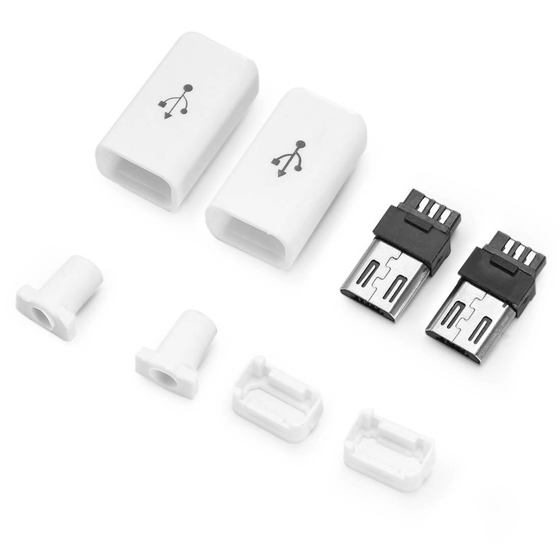 LandaTianrui LDTR - YJ045 2 Sets Micro USB Connectors Male Plug(White) - Shopkiz.com
