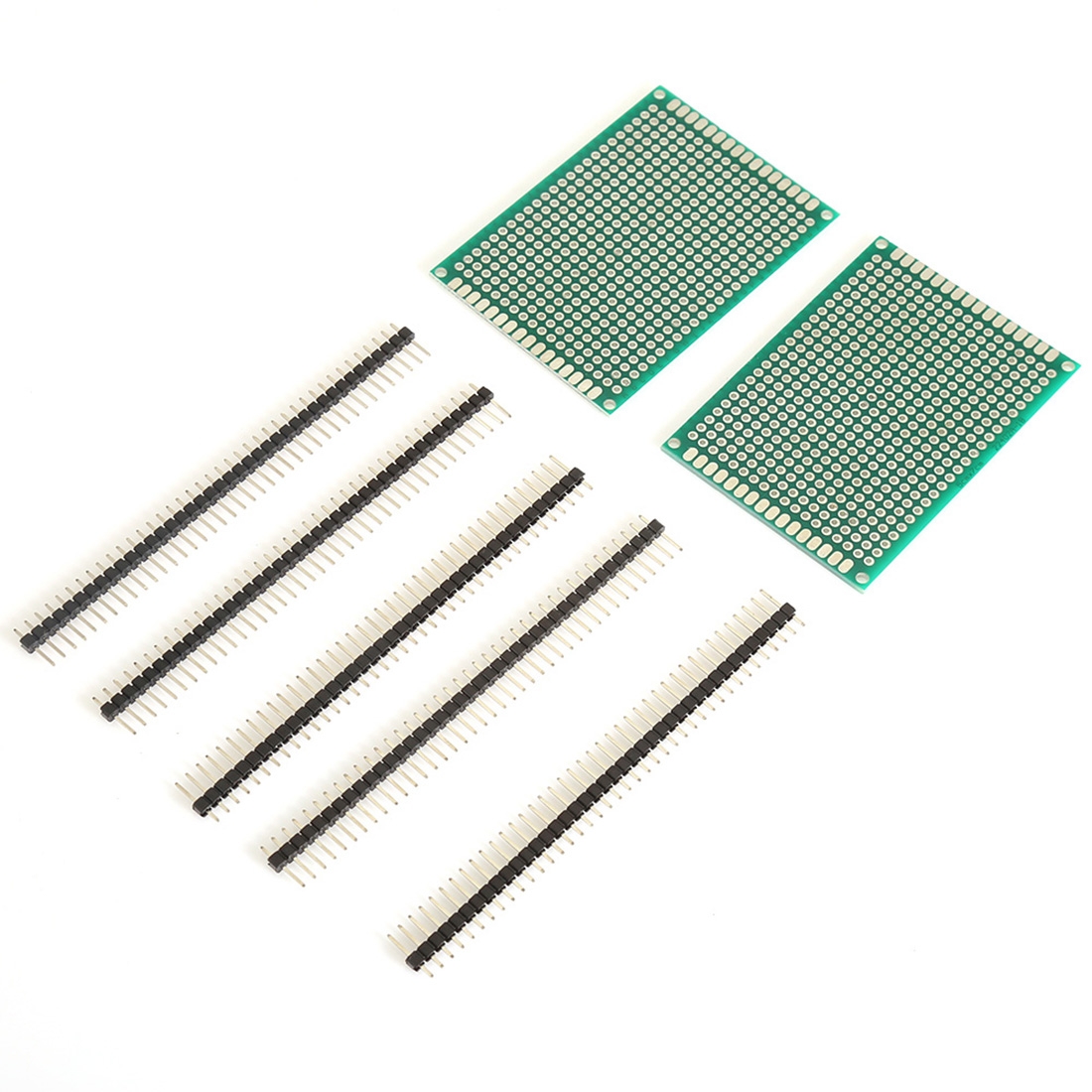 7 in 1 70 x 50mm Double Sided Printed Circuit Board with 40 Pin Header Kit for DIY Project - Shopkiz.com