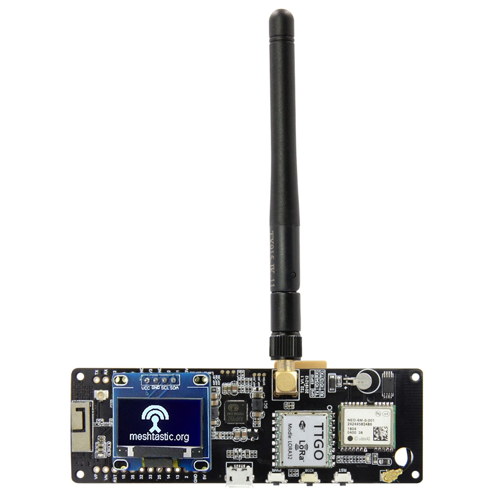 TTGO Meshtastic T-Beam V1.1 ESP32 923MHz OLED WiFi Bluetooth GPS NEO-6M SMA 18650 Battery Holder - Shopkiz.com
