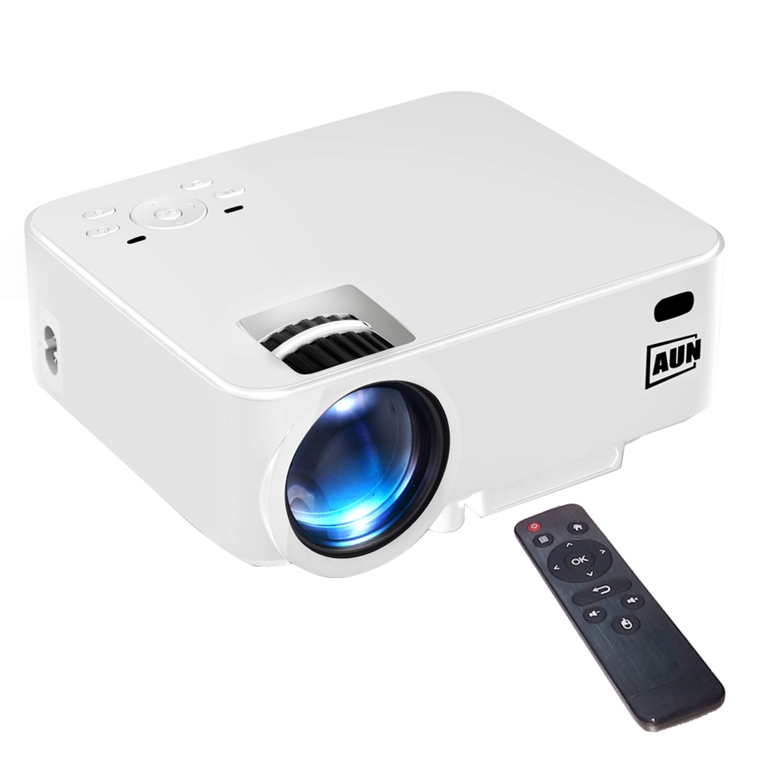 AUN AM200 Basic Version Mini Projector 1500 Lumens LED 800x480 Multimedia Video Projector Home Theater with Remote Controller(White) - Shopkiz.com