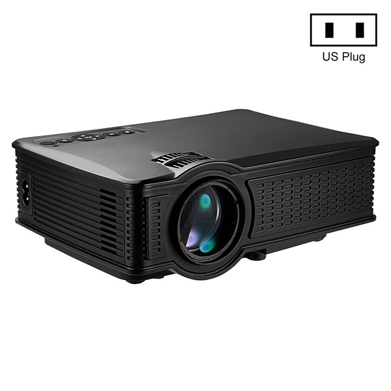 LY-40 1800 Lumens 1280 x 800 Home Theater LED Projector with Remote Control, US Plug(Black) - Shopkiz.com