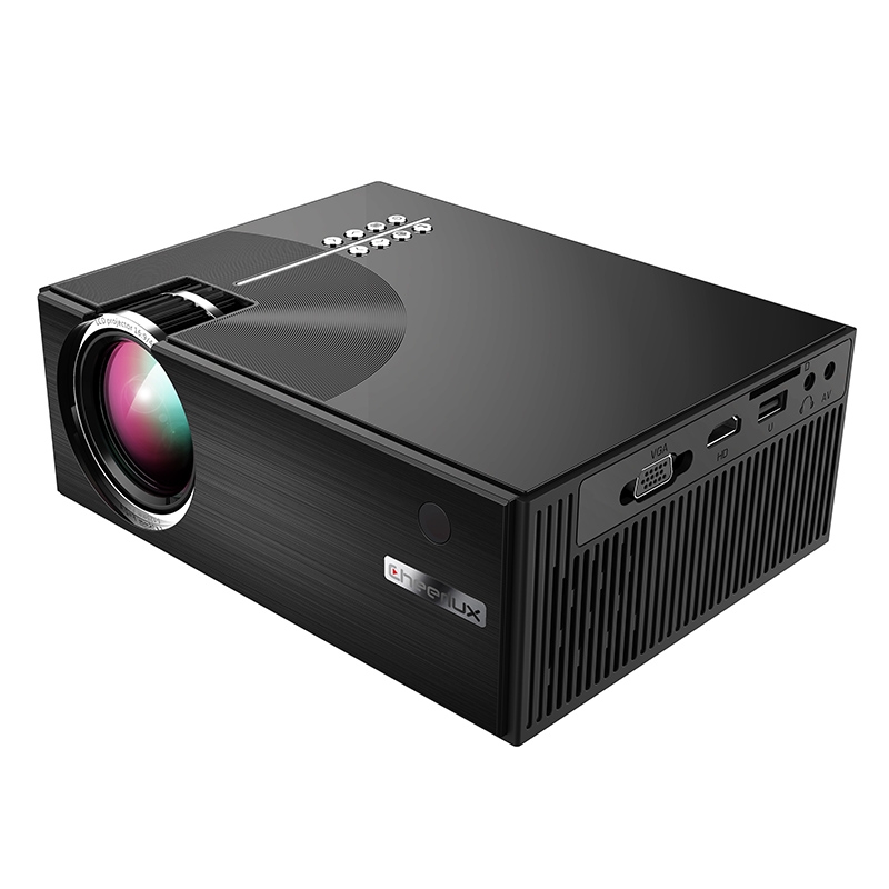 Cheerlux C7 1800 Lumens 800 x 480 720P 1080P HD Smart Projector, Support HDMI / USB / VGA / AV / SD(Black) - Shopkiz.com