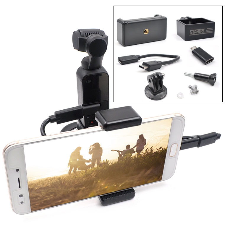 STARTRC ABS Handheld Mobile Phone Clip Holder Expansion Accessories with Android USB Data Cable for DJI OSMO Pocket - Shopkiz.com
