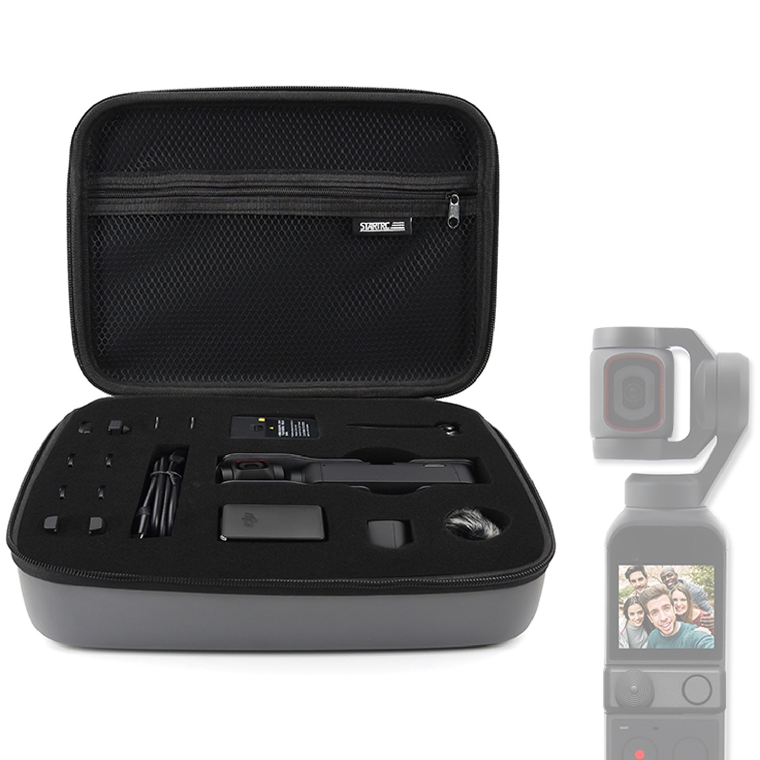 STARTRC Waterproof PU Carry Case  Body and Accessories Storage Bag for DJI OSMO Pocket / OSMO Pocket 2(Grey) - Shopkiz.com