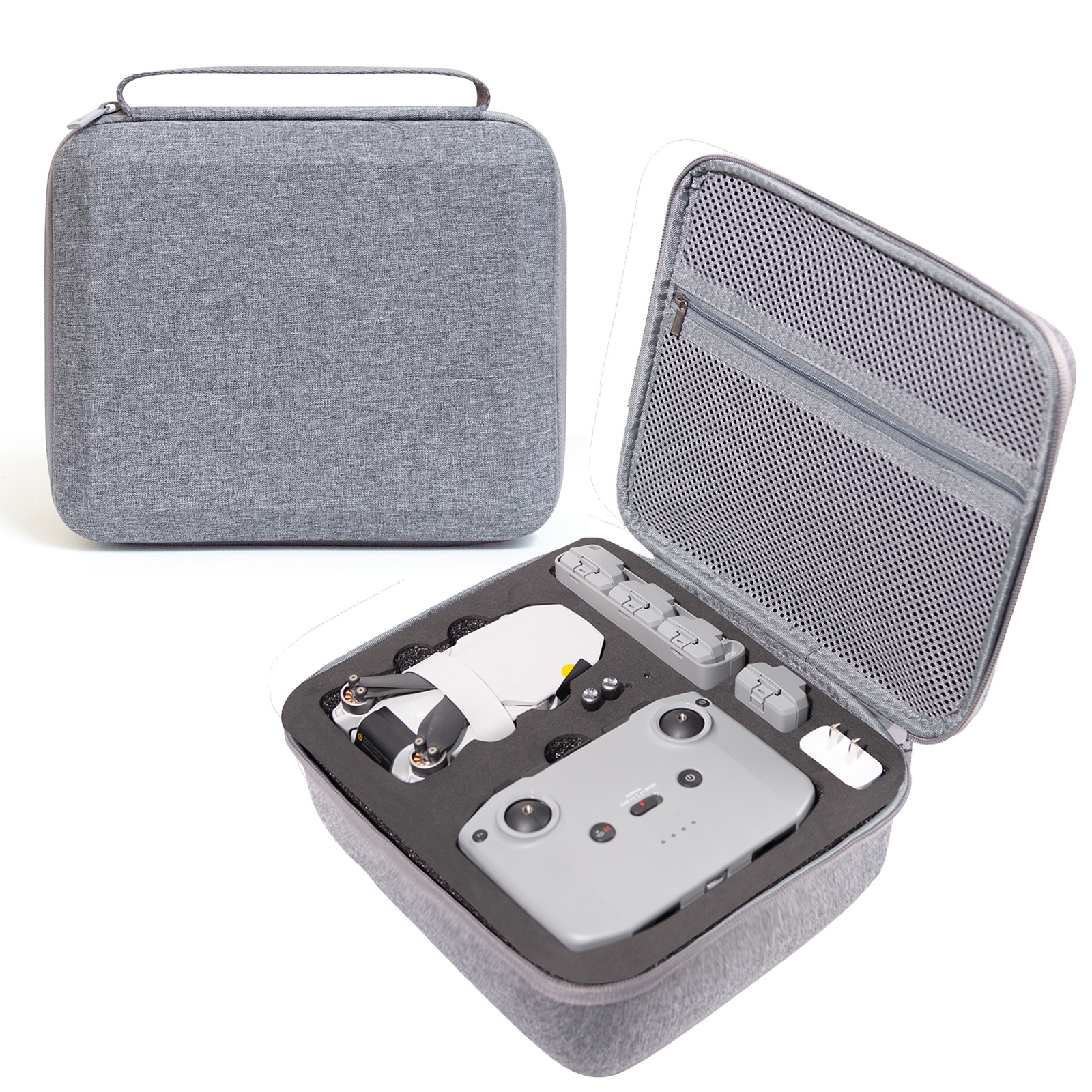 For DJI Mini 2 SE Grey Square  Shockproof Carrying Hard Case Storage Bag, Size: 27x 23 x 10cm (Black) - Shopkiz.com