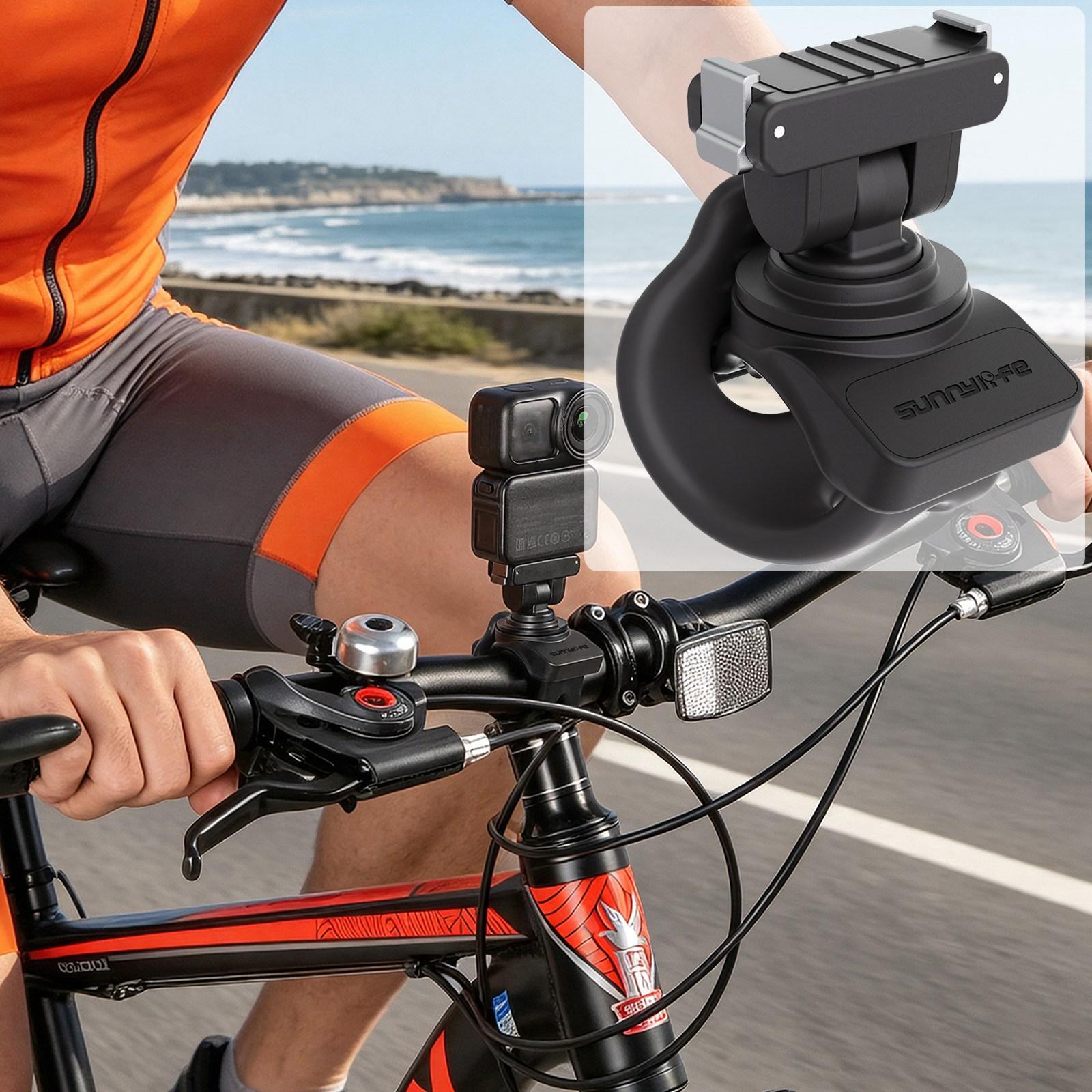 Sunnylife Magnetic Quick-Release Flexible Mount Series 360 Strap Wrap Band Mount Bike Tube Clip Holder For DJI Osmo Nano / Action 6 (Black) -