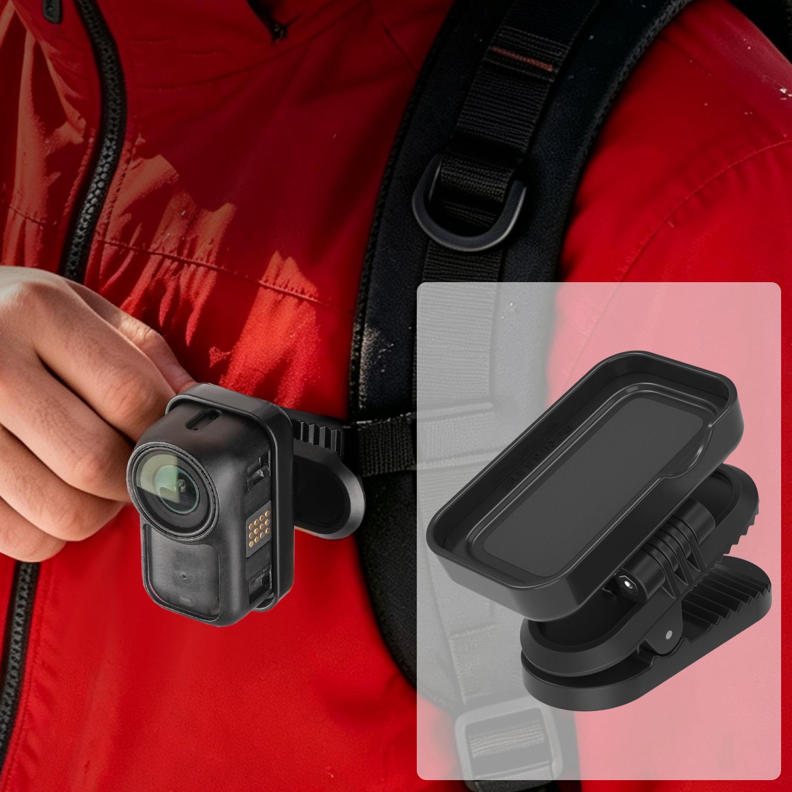 For DJI Osmo Nano Sunnylife Magnetic Backpack Clip Adjustable Action Camera Clamp Quick-Release Mount (Black) - Shopkiz.com
