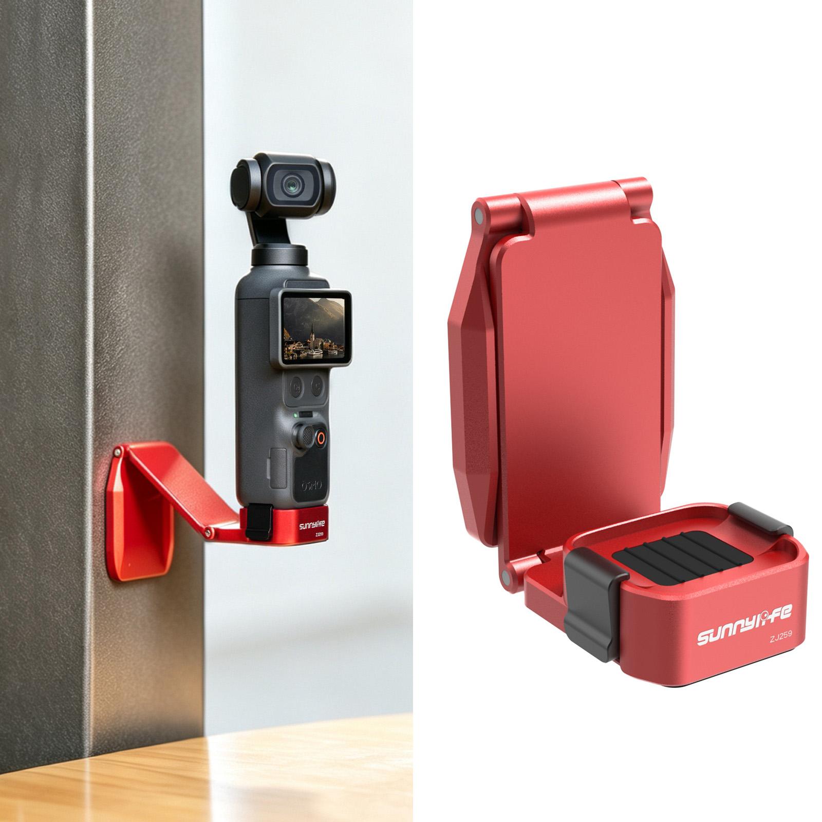 For DJI Osmo Pocket 4P / 4 / 3 Sunnylife Metal Quick-Release Magnetic Mount Tabletop Base Bracket Angles Adjustable Stand (Red) - Shopkiz.com