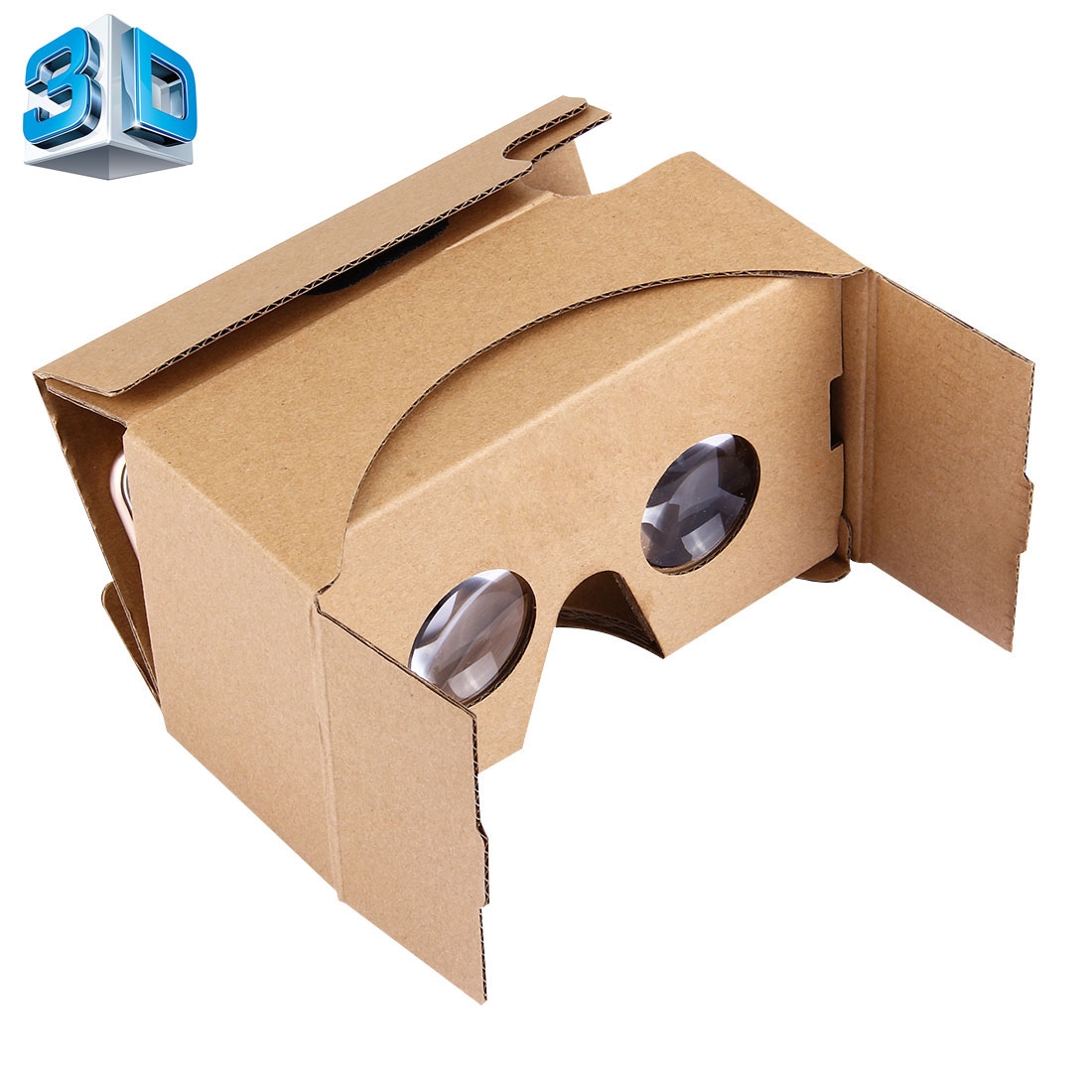 DIY Cardboard 2.0 Virtual Reality VR Glasses 3D Video Glasses for 4 to 6 inch Smartphones(Brown) - Shopkiz.com