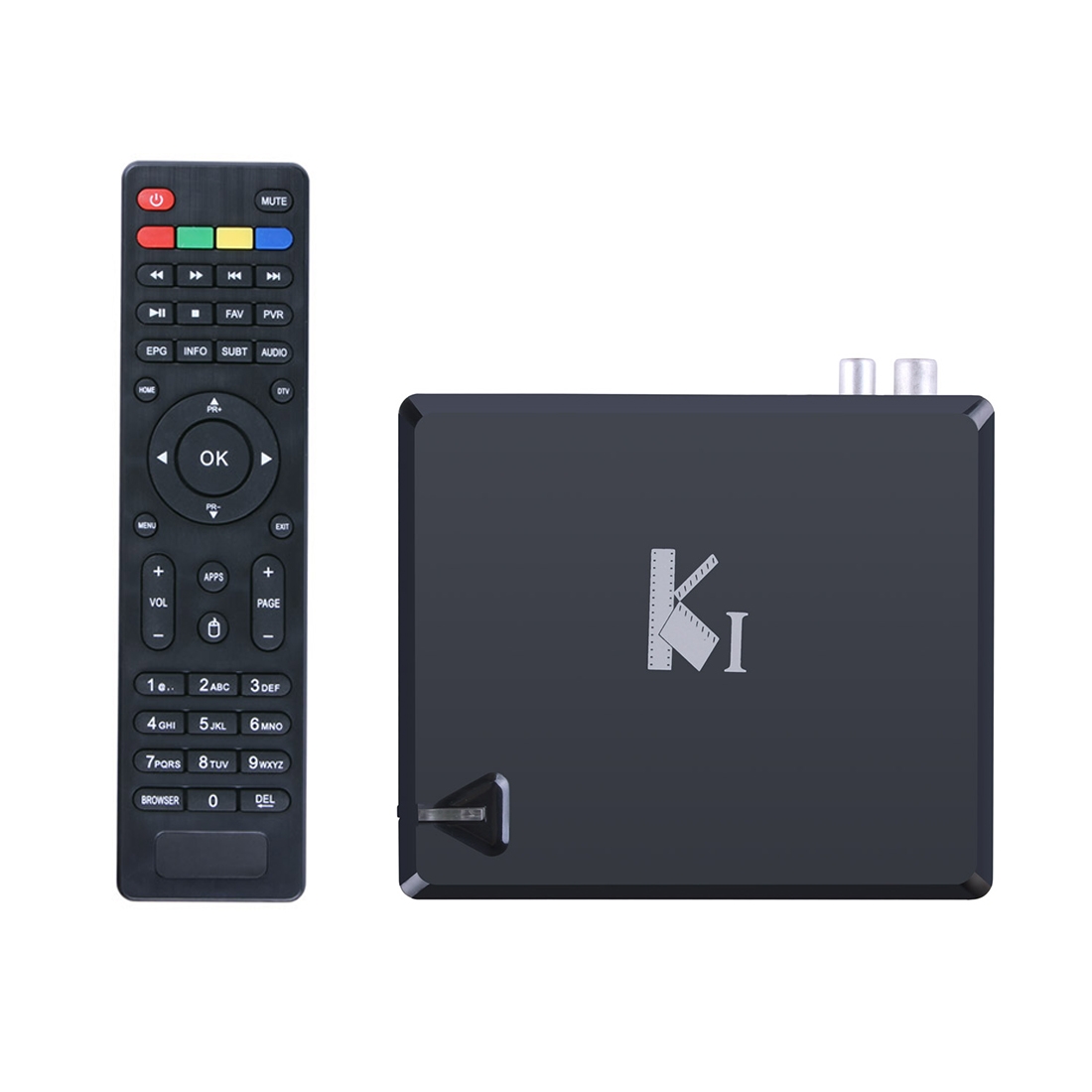 KI DVB-T2 1080P HD Smart TV BOX with Remote Controller, Android 4.4 Amlogic S805 Quad Core, RAM: 1GB, Flash: 8GB, Support WiFi, KODI, DLNA, AirPlay,