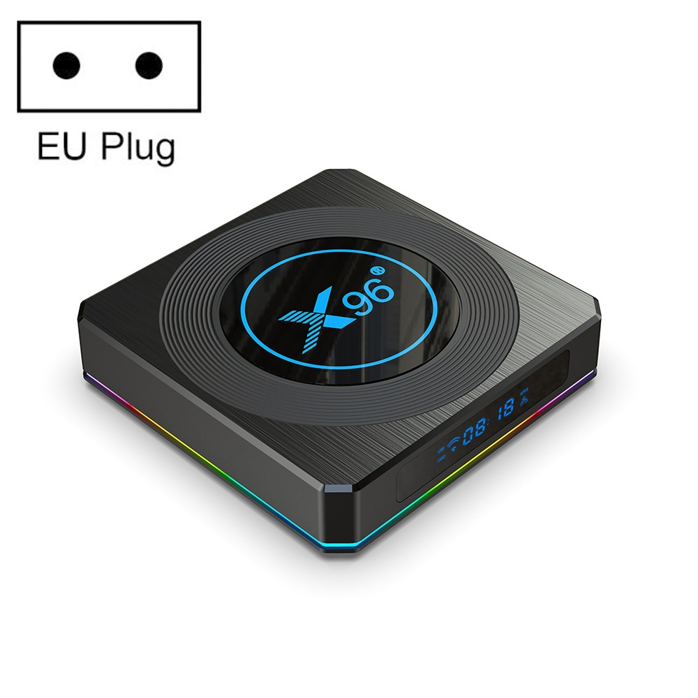 X96 X4 8K Smart TV BOX Android 11.0 Media Player with Remote Control, Amlogic S905X4 Quad Core ARM Cortex A55, RAM: 4GB, ROM: 64GB, Support 1000M,