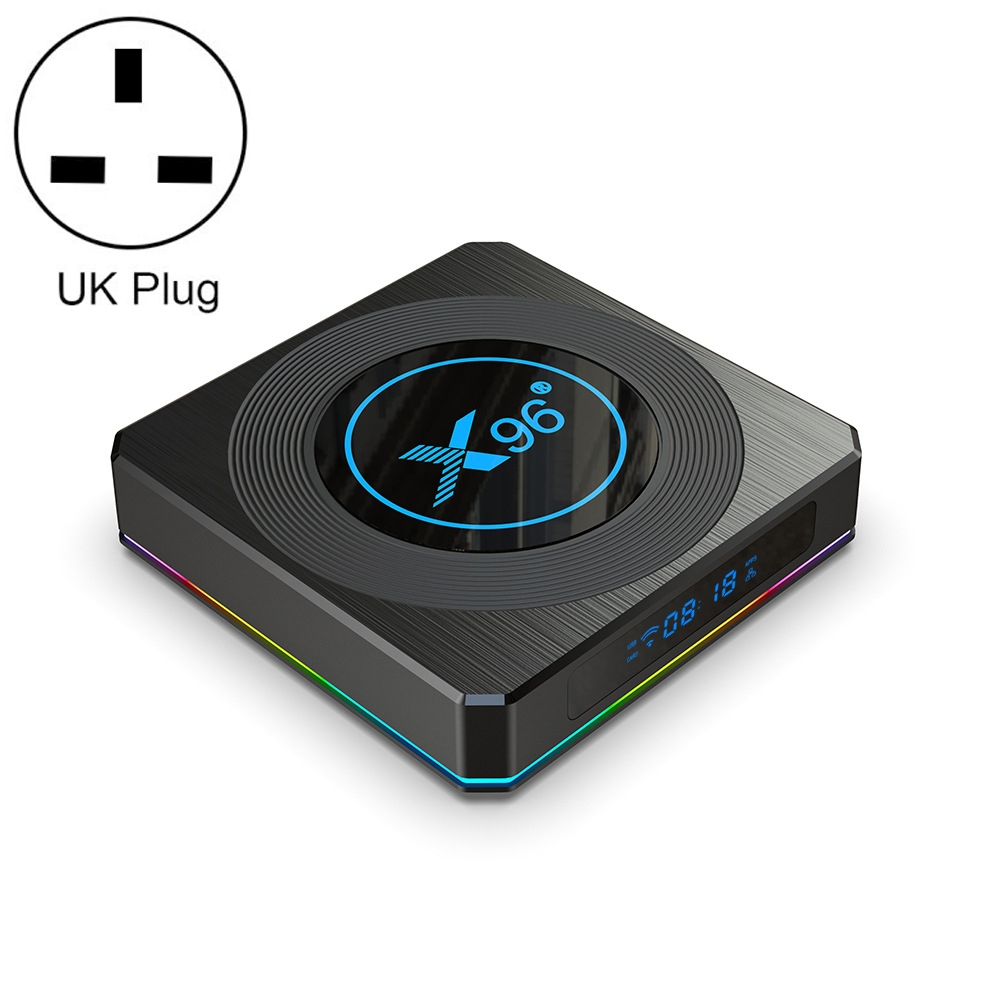 X96 X4 8K Smart TV BOX Android 11.0 Media Player with Remote Control, Amlogic S905X4 Quad Core ARM Cortex A55, RAM: 4GB, ROM: 64GB, Support 1000M,