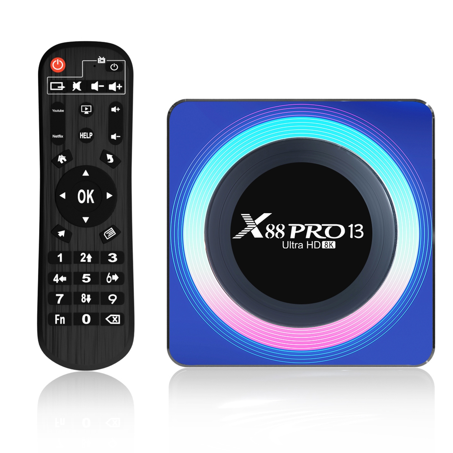 Acrylic X88 Pro 13 8K Ultra HD Android 13.0 Smart TV Box with Remote Control, RK3528 Quad-Core, 4G+64GB (UK Plug) - Shopkiz.com