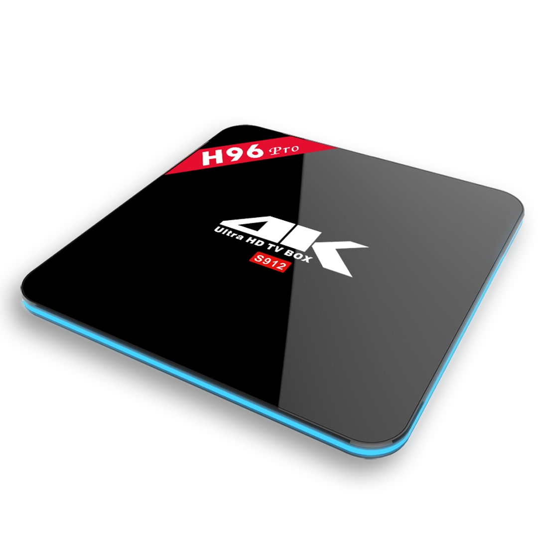 H96 Pro 4K Ultra HD Media Player Smart TV Box with Remote Control, Android 7.1, Amlogic S912 64bit Octa-core ARM Cortex-A53 up to 2.0GHz, 3GB+16GB,