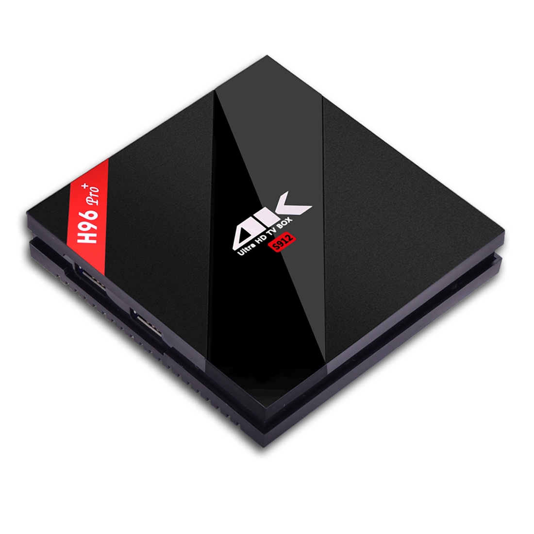 H96 Pro+ 4K Ultra HD Media Player Smart TV Box with Remote Control, Android 7.1, Amlogic S912 64bit Octa-core ARM Cortex-A53 up to 2.0GHz, 3GB+16GB,