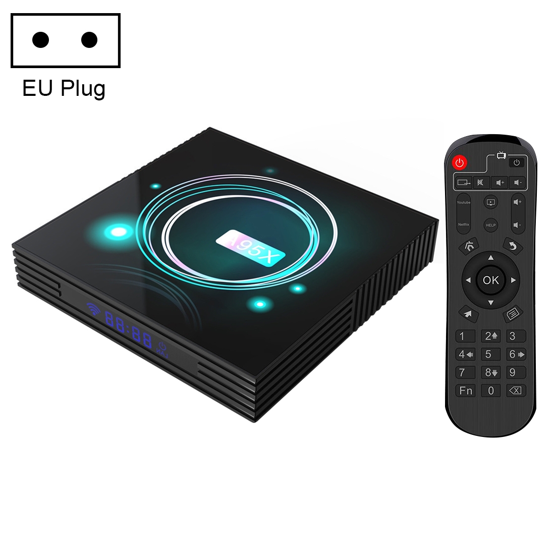 A95X F3 Slim 4K Smart TV BOX Android 9.0 Media Player wtih Remote Control, Quad-core Amlogic S905X3, RAM: 4GB, ROM: 64GB, EU Plug - Shopkiz.com