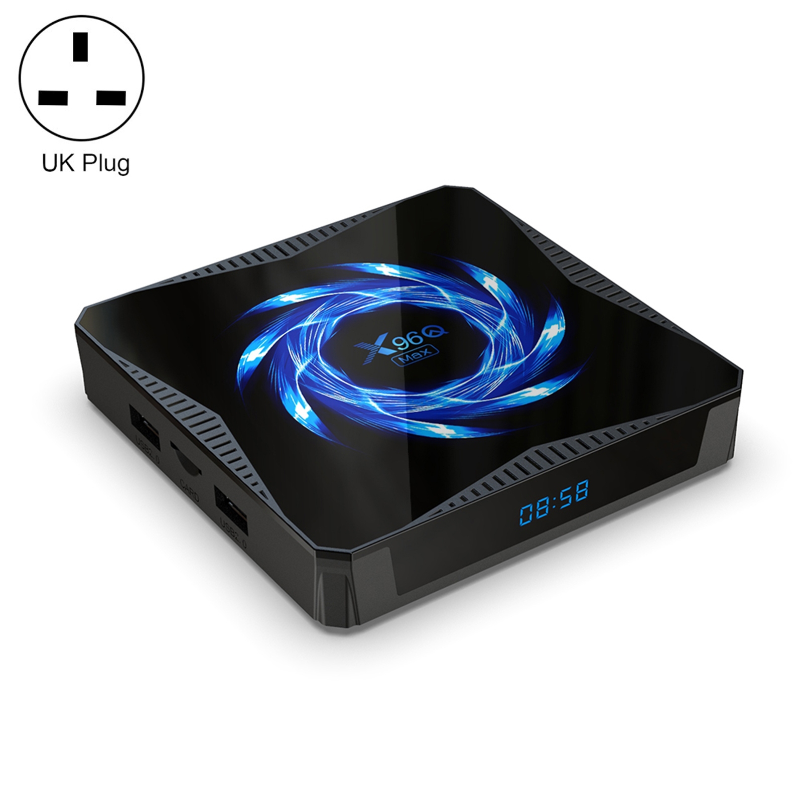 TANIX X96Q Max 4K Smart TV BOX Android 10 Media Player with Remote Control, Quad Core Allwinner H616, RAM: 4GB, ROM: 64GB, 2.4GHz/5GHz WiFi, UK Plug