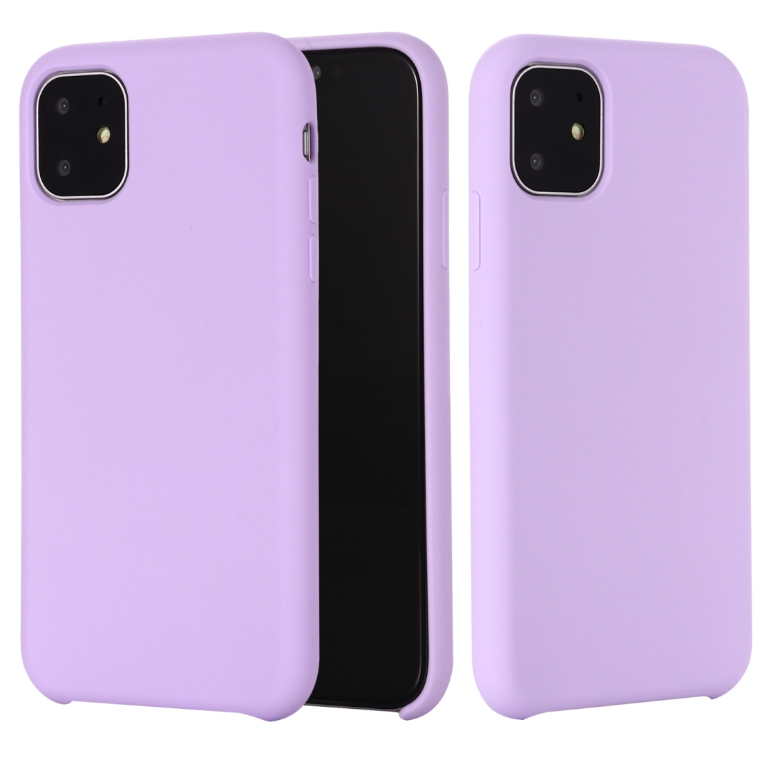 For iPhone 11 Pro Solid Color Liquid Silicone Shockproof Case (Light Purple) - Shopkiz.com