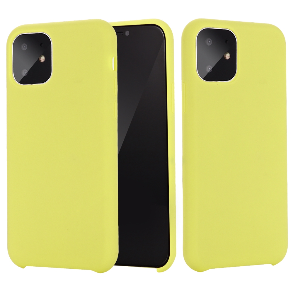 For iPhone 11 Pro Solid Color Liquid Silicone Shockproof Case (Yellow) - Shopkiz.com