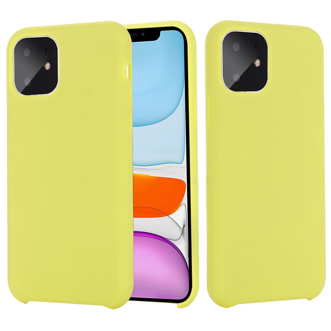 For iPhone 11 Solid Color Liquid Silicone Shockproof Case (Yellow) - Shopkiz.com