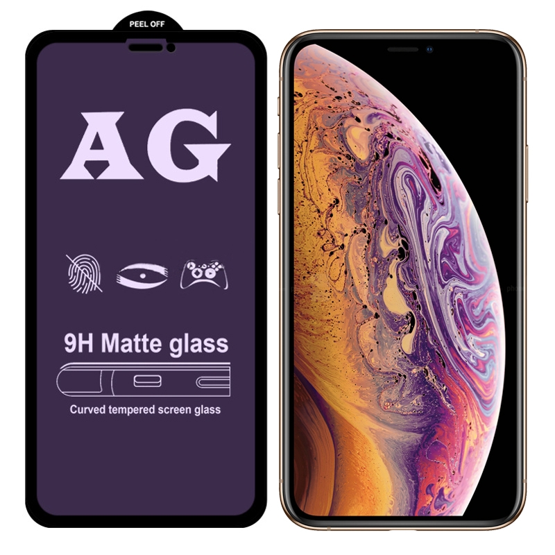 For iPhone XS Max / 11 Pro Max AG Matte Anti Blue Light Full Cover Tempered Glass - Shopkiz.com