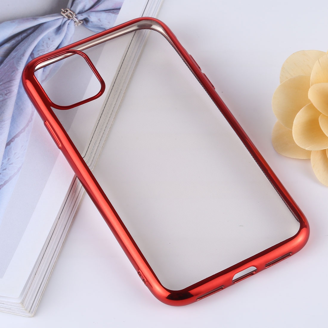 Transparent TPU Anti-Drop And Waterproof Mobile Phone Protective Case for iPhone 11 Pro Max(Red) - Shopkiz.com
