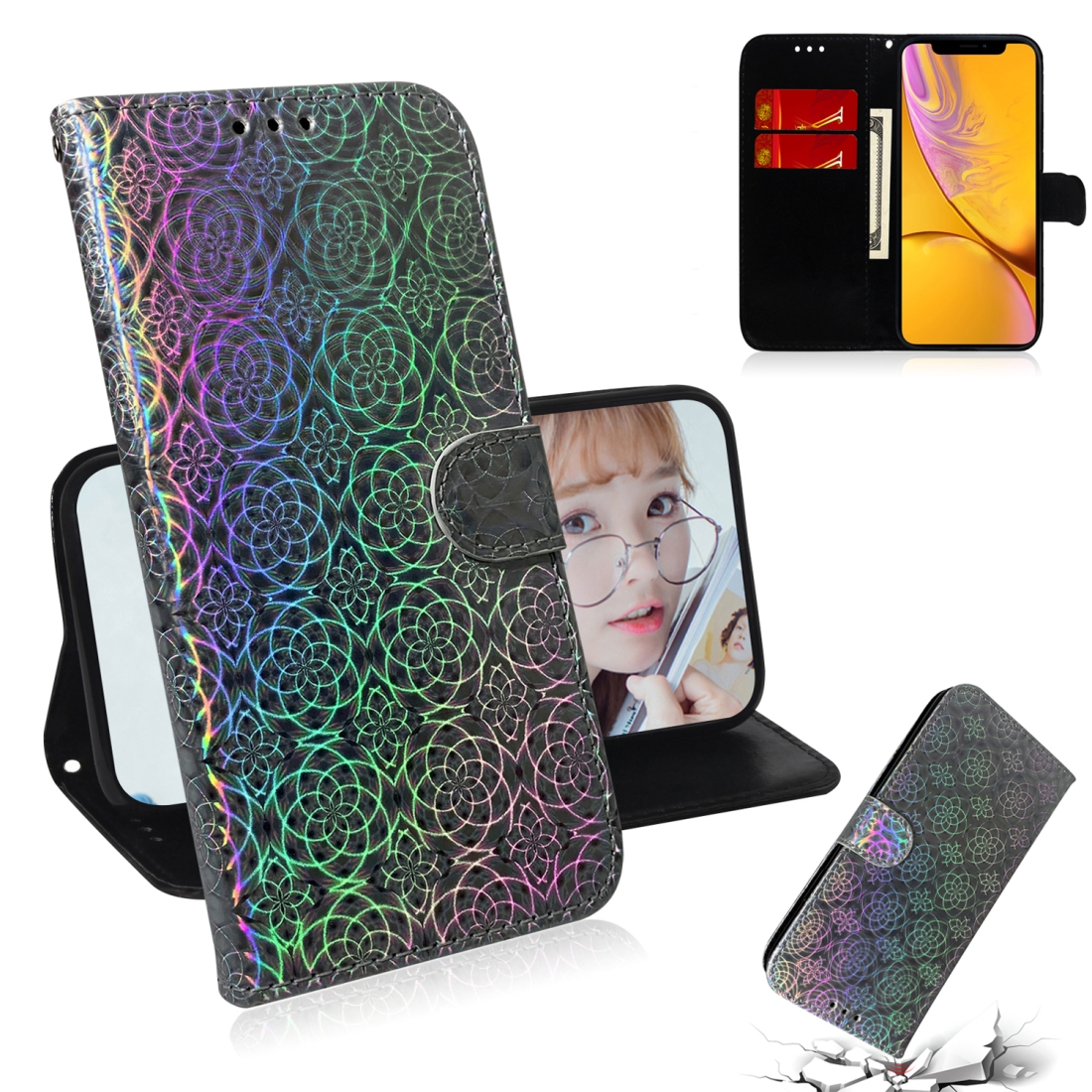 For iPhone XS Max Solid Color Colorful Magnetic Buckle Horizontal Flip PU Leather Case with Holder & Card Slots & Wallet & Lanyard(Silver) -