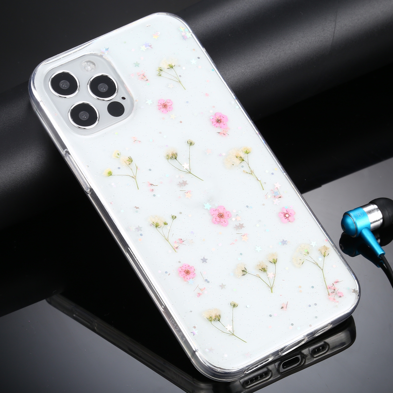 For iPhone 11 Pro Gypsophila Flowers Pattern TPU Protective Case (Pink) - Shopkiz.com