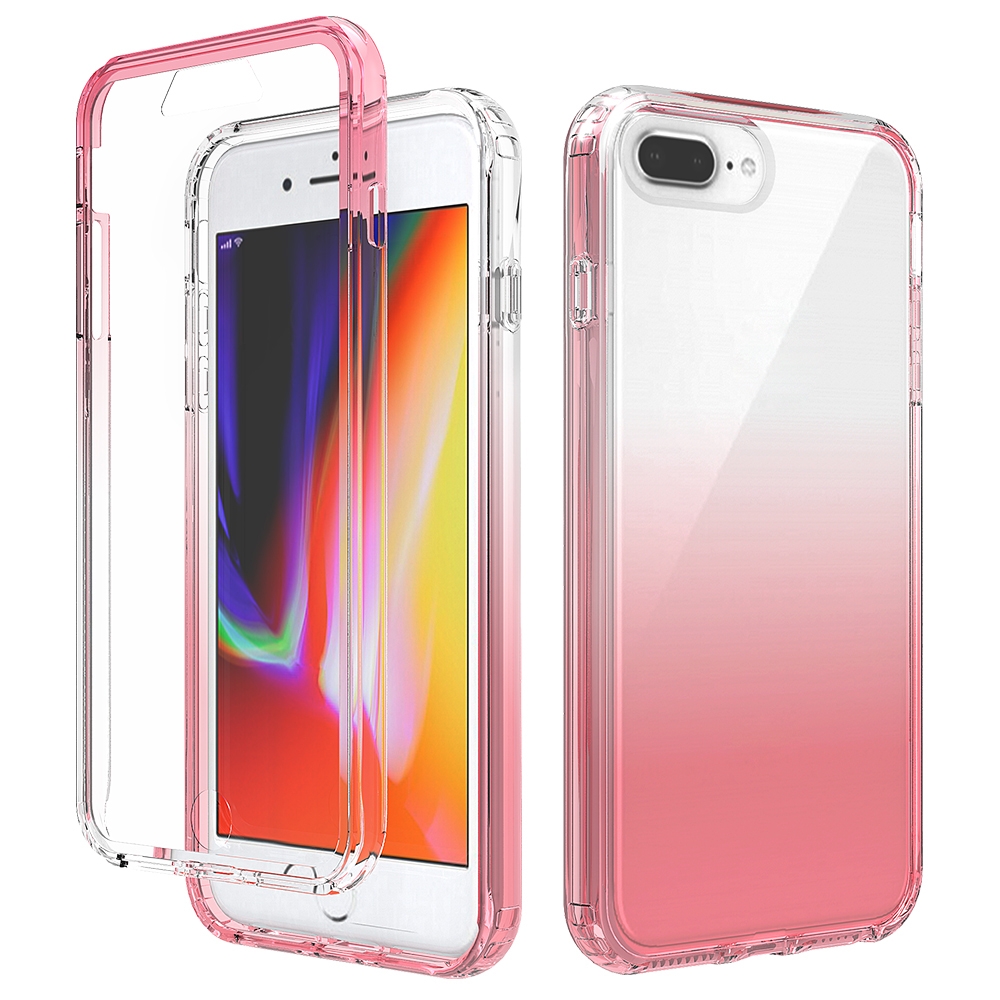 Shockproof High Transparency Two-color Gradual Change PC+TPU Candy Colors Protective Case For iPhone 6 Plus / 6s Plus(Red) - Shopkiz.com