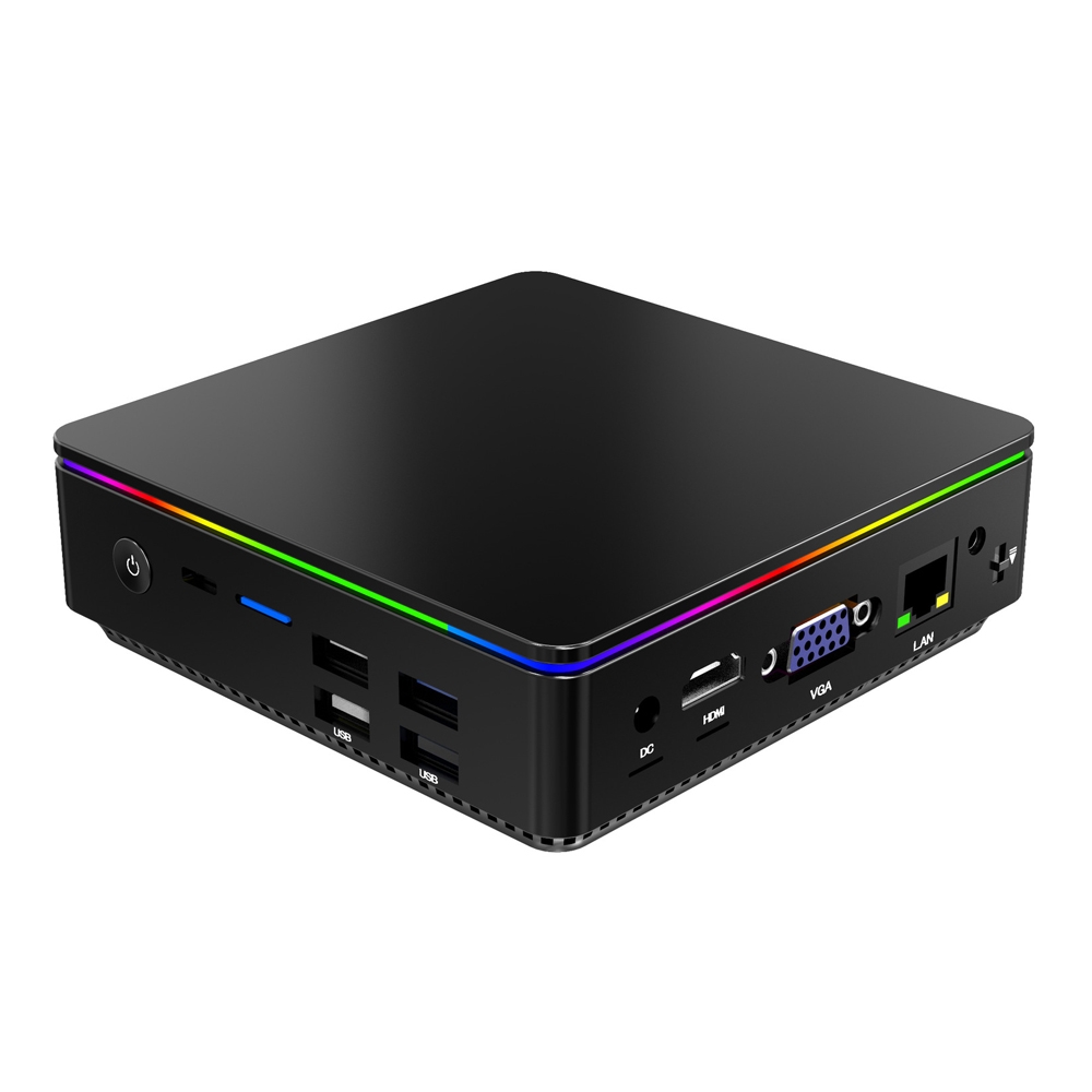 T95P Windows 10 System Mini PC, Cherry Trail Z8350 Quad Core 14nm 1.92GHz-1.68GHz, Support WiFi & Bluetooth & RJ45,4GB+64GB, UK Plug(Black) -