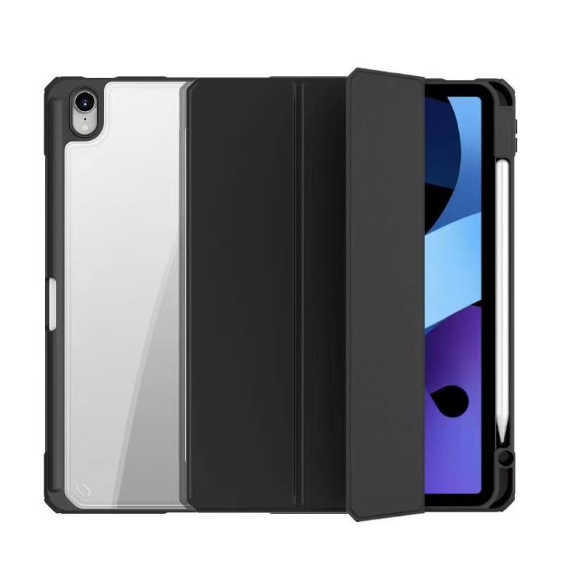 Mutural Pinyue Series PC + TPU Horizontal Flip Leather Case with Holder & Pen Slot & Sleep / Wake-up Function For iPad Air 2022 / 2020 10.9(Black) -