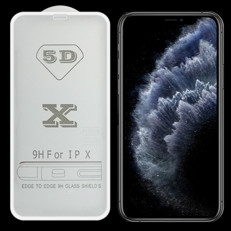 For iPhone XS Max / 11 Pro Max 9H 5D Full Glue Full Screen Tempered Glass Film (White) - Shopkiz.com