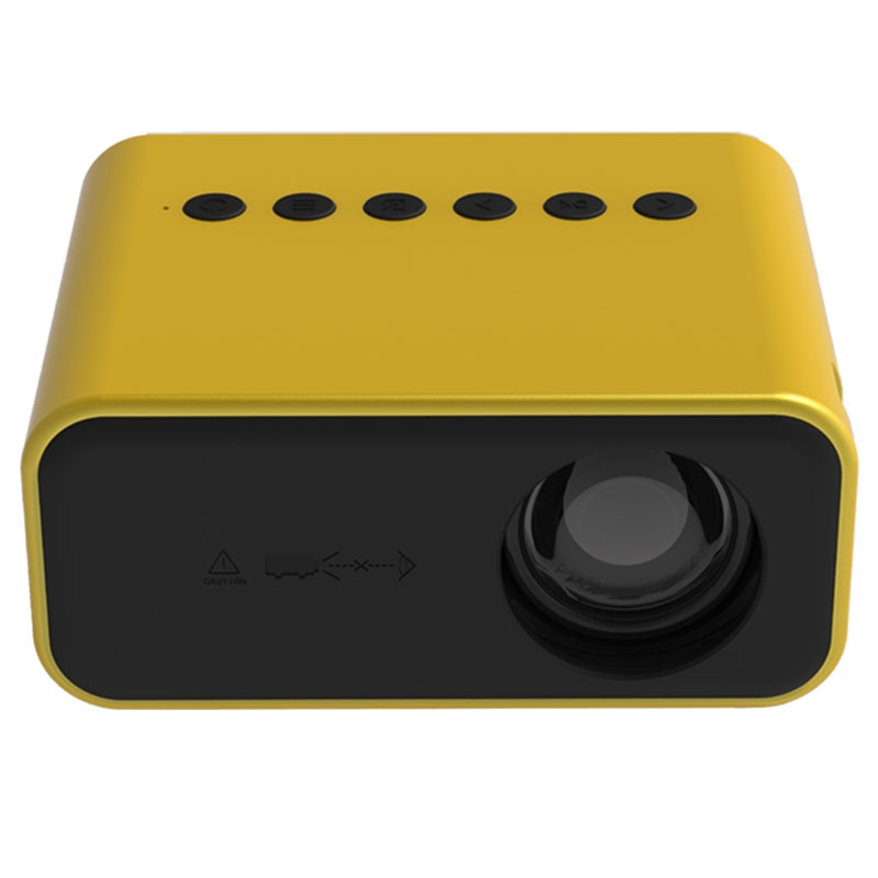 T500 1920x1080P 80 Lumens Portable Mini Home Theater LED HD Digital Projector Without Remote Control & Adaptor(Yellow) - Shopkiz.com