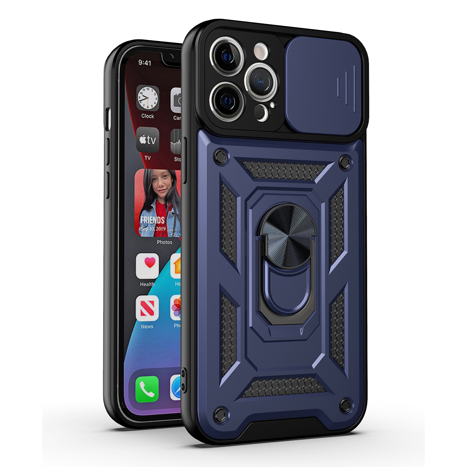For iPhone 11 Pro Max Sliding Camera Cover Design TPU+PC Protective Case (Blue) - Shopkiz.com