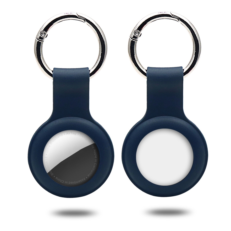 Silicone Case with Keychain Ring for AirTag 2nd Gen / AirTag 1st Gen(Dark Blue) - Shopkiz.com