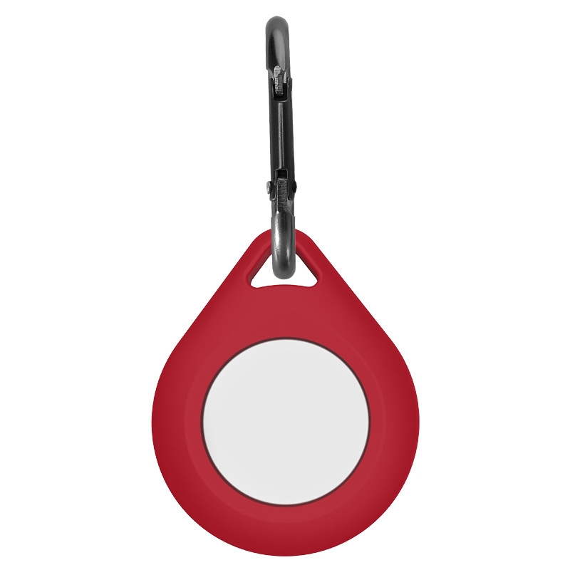 Shockproof Anti-scratch Silicone Protective Case Cover with Hang Loop For AirTag 2nd Gen / AirTag 1st Gen, Shape:Water Drop(Wine Red) - Shopkiz.com