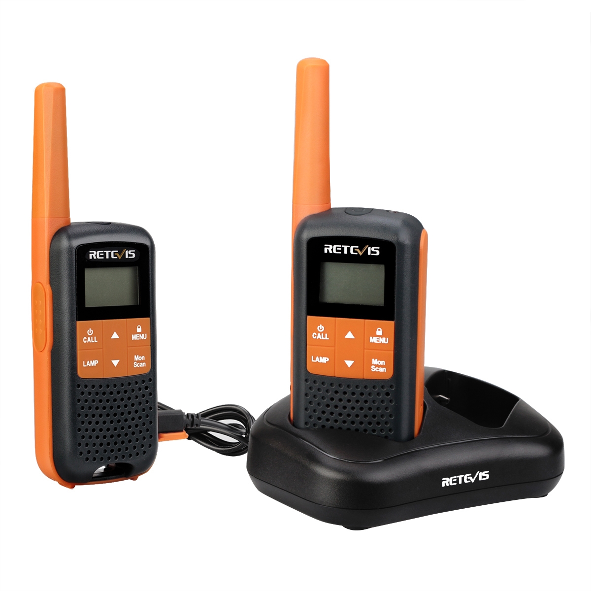 1 Pair RETEVIS RT649 PMR446 16CHS License-free Two Way Radio Handheld Walkie Talkie, EU Plug - Shopkiz.com